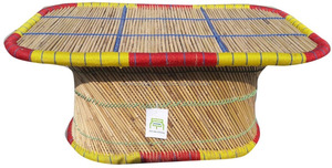 Conjunto de Sofá de Bambú Natural de 2 Plazas con Mesa Rectangular, Muebles para Sala de Estar, Patio, Cafetería, Restaurante, Juego de 3+1 - Product Image 6