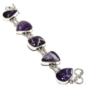Bracelet magnifique en argent Sterling 925, pierre précieuse d'améthyste africaine, manchette - Product Image 3