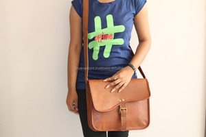 Real Goat Leather Vintage <b>Messenger</b> 10*13 Inch Satchel <b>Bag</b> - Product Image 4