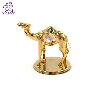24K Gold Plated <strong>Metal</strong> Camel With Crystals for Home Decoration - Product Image 2