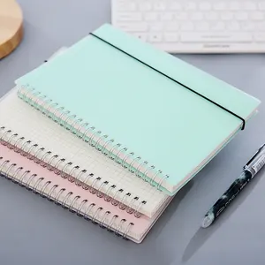 Cahier à spirale de couverture en plastique pvc transparent dur personnalisé a5