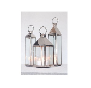 Farol de metal blanco envejecido hecho a mano en India para decoración del hogar, oficina, bodas y portavelas y recipientes. - Product Image 3