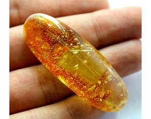 Cabochão Polonês âmbar amarelo natural de alta qualidade