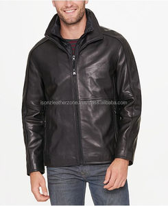 Chaqueta de bombardero de piel de vaca auténtica para hombre, babero de talla grande, temporada de invierno, capucha transpirable, cuello, patrón liso, bolsillo de piel de oveja - Product Image 2