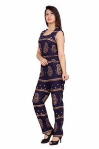 Trendy Latest Casual Office Jumpsuit Dark Blue Nueva colección Ropa de Apparels Collection - Product Image 3