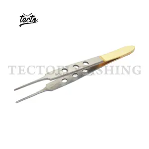 Fishing Tweezers Half Gold Straight Tip Holes In Grip Fly Tying Tweezers Stainless Steel Fly Fishing Tools