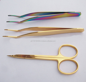 ที่ต่อขนตาปลอมแบบมืออาชีพที่ต่อขนตาปลอมทำจากสเตนเลสชุบทองสีรุ้ง - Product Image 1