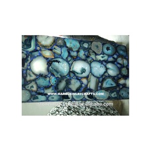 Dessus de Table en pierre précieuse, fait en marbre, Agate - Product Image 1