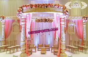 Mandap de Boda Hindú Dorado de Manavarai, India del Sur, Mandap de Fibra para Bodas, Fabricante Mayorista de Mandaps para Eventos en EE. UU. - Product Image 6