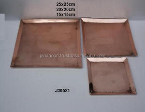 Vente chaude Miroir Polonais Cuivre Carré Métal Plaques Décor À La Maison Bol pour Les Fêtes De Noël - Product Image 3