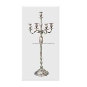 Handmade Aluminium 5-Arm Candelabra in Tall Design Nickel Plated for Elegant <b>Candle</b> <b>Holders</b> <b>Lanterns</b> & Jars - Product Image 1