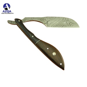 Navaja de Afeitar Profesional Hecha a Mano con Hoja Recta de Acero de Damasco para Hombres, Depilación y Cuidado Personal en Salones de Belleza - Product Image 3