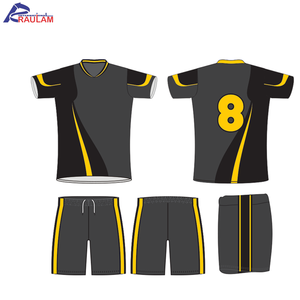 Vente en gros 100% polyester bleu o-cou demi-manches football uniforme de football pour hommes et femmes Logo personnalisé inclus - Product Image 6