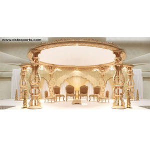 Mandap de Madera Tallada para Bodas, Decoración de Ceremonia Nupcial India, Decoración de Mandap Vedika, El Mejor Mandap de Madera para Bodas Hindúes, Decoración para Eventos en EE. UU. - Product Image 1