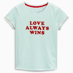 Haute qualité Style chaud meilleur prix rayure à manches courtes avec poitrine personnalisée imprimé dames t-shirt ou femme hauts fabriqués en BD 2025 - Product Image 5