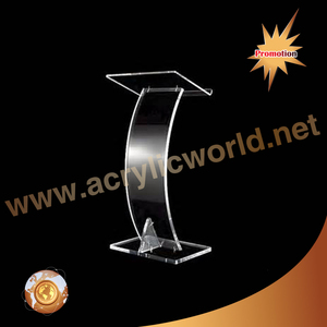 Logotipo personalizado de fábrica, podio acrílico moderno, púlpito, escuela, iglesia, atril con luz LED - Product Image 4