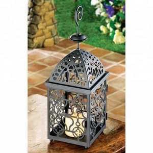 Farol Decorativo Rectangular de Hierro Negro con Técnica de Soldadura para Uso en el Hogar y Bodas - Product Image 4