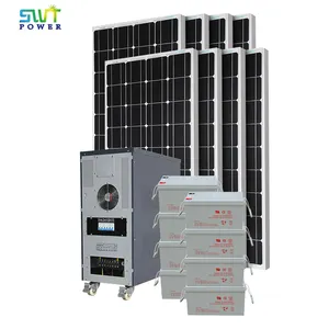 Sistem rumah tenaga surya Off Grid, 15 KW catu daya penyimpanan energi AC DC Output baterai cadangan Generator kit tenaga surya CE 10KW