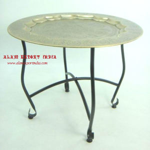 Mesa decorativa marroquí hecha a mano, diseño de grabado, mesa de centro decorativa de hierro y Metal, mesa de diseño de lujo - Product Image 1