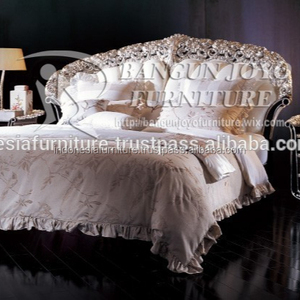 Cama clásica europea italiana, muebles de lujo para el hogar, dormitorio, Rey antiguo, caoba, madera sólida, BJ, LF05 - Product Image 2