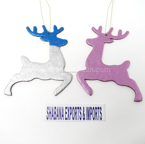 Petites décorations de sapin de Noël de luxe en forme de cerf Tentures de sapin de Noël pour décor festif - Product Image 1