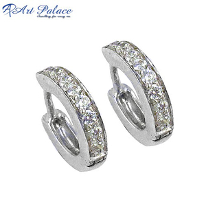 ต่างหูเงิน CZ ดีไซน์สวยต่างหูเงินทำมือต่างหูเงิน925 - Product Image 1