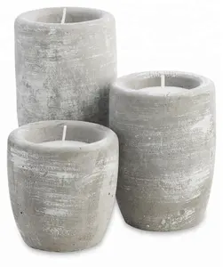 Đế Nến Ecova-pots, Bệ Cắm Nến Bê Tông Màu Trắng