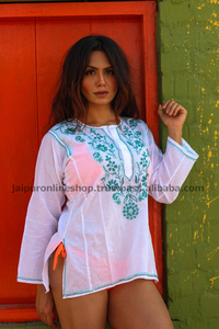 อินเดียมือปักผ้าฝ้ายด้านบน Kurti - Product Image 2