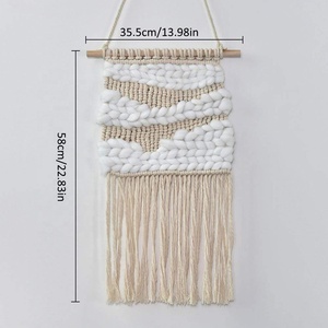 งานฝีมือทันสมัย ผ้าทอแขวนผนัง 100% ผ้าฝ้าย เป็นมิตรกับสิ่งแวดล้อม ของตกแต่งบ้าน - Product Image 2