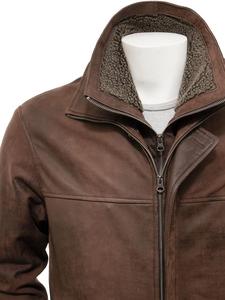 Cappotto <span class=keywords><strong>in</strong></span> <span class=keywords><strong>vera</strong></span> <span class=keywords><strong>pelle</strong></span> con bottoni lunghi per abbigliamento moda uomo - Product Image 4