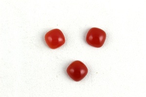 4 pares de cabujón suelto liso de 12mm, forma cuadrada de Calcedonia Natural naranja para la fabricación de joyas - Product Image 4