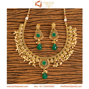 Colliers classiques antiques en acier inoxydable, avec plaqué or vert 18488 - Product Image 1