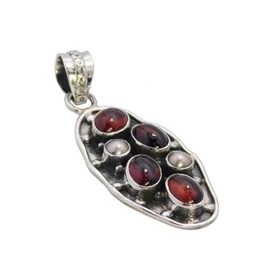 Real Pearl Garnet <b>Amethyst</b> Multi Gemstone <b>Pendant</b> for Girl Fine Jewelry <b>Pendants</b> & Charms 925 Silver Jewelry Supplier & Exporter - Product Image 1