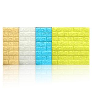 Coloré petite taille adhésif de tuile de brique de mur écologique non toxique non odeur papier peint carreaux de mousse - Product Image 1