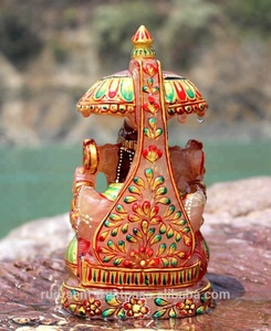 รูปปั้นแกะสลักหินโรสควอตซ์แกะสลักลายเทพกานีชา งานฝีมืออินเดียยอดนิยมประจำปี 2023 รับผลิตแบบ OEM - Product Image 4