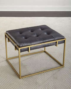 De cuero con pelo insertado Otomano - Product Image 2