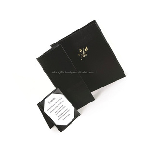 Couverture de menu à vin durable en cuir PU de haute qualité avec options personnalisables Vente directe d'usine pour hôtels et restaurants - Product Image 1
