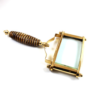 Lentille de loupe rectangulaire en laiton nautique belle poignée sinueuse poignée faite à la main Imitation antique en alliage Durable - Product Image 5