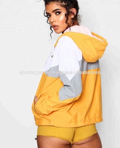 เสื้อกันลมแบบสวมหัวสำหรับผู้หญิง,เสื้อแจ็คเก็ตกันลมผ้าไนล่อนสีดำเสื้อสวมหัวสำหรับฤดูหนาว - Product Image 2