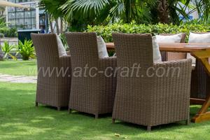 Juego de mesa de comedor de ratán PE modelo de moda estilo europeo para muebles de jardín al aire libre - Product Image 3