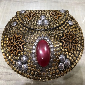 Lametierartz-bolsas de Metal de mosaico hechas a mano, fabricación de bolsas de metal de piedra Multi y dorada, india - Product Image 2