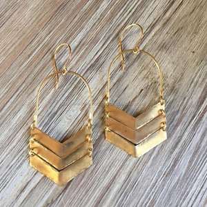 2018 nueva llegada mujeres encantadoras geométrico pendientes oro pendientes hechos a mano - Product Image 2