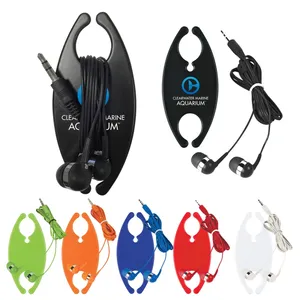 Earbuds And Organizer Kit - has matching earbuds with 48" cord, works with most audio devices and comes with your logo