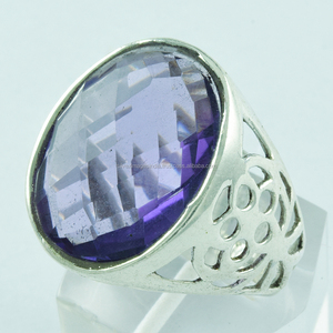 แหวนดีไซน์เนอร์จาลี แหวนเงินแท้ประดับพลอยอเมทิสต์ ทำด้วยมือ - Product Image 2