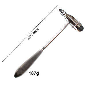 Qualité médicale 7 pouces Satin terne polonais en acier inoxydable neurologique Tromner Reflex Test Percussion marteau noir étui en cuir CE - Product Image 2