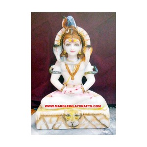 Estatua del Señor Shiva de mármol blanco Natural, estatua bonita - Product Image 1