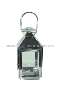 Gold Metal <b>Candle</b> Holder Lantern Nickle Plated Finished <b>Candle</b> Lantern Simple Glass Lantern Decor Moroccan - Product Image 5
