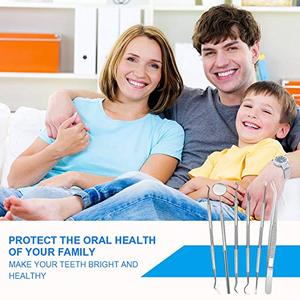 Dental <b>Tools</b> 6 PECS Dental Hygiene Kit <b>Plaque</b> and Tartar <b>Remover</b>, Tooth Pick, Dental Scale for Teeth with Mouth Mirror - Product Image 3