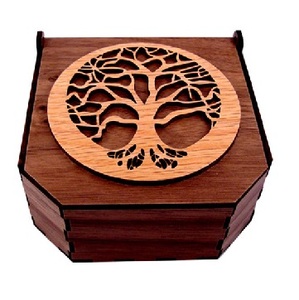 Caja de madera con grabado/relieve antiguo conmemorativo para adultos, urnas de cremación de cenizas funerarias, humanos, estilo americano/europeo - Product Image 1