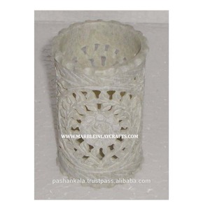 Soapstone แกะสลักตกแต่งปากกายืน - Product Image 1